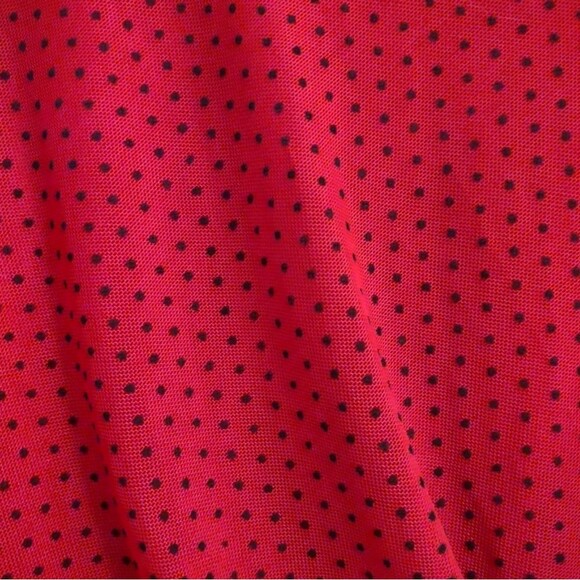 Lily White Red Polka Dot Wrap Tie Blouse Size Medium - Picture 9 of 16